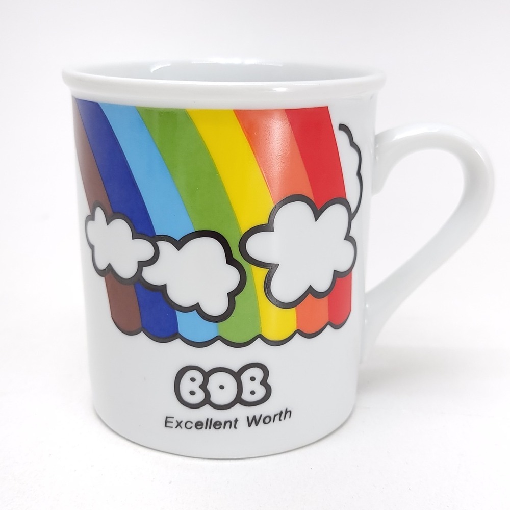 Vintage Bob‎ Excellent Worth Rainbow Coffee Mug Enesco Sonrise Creatio 1983 Rare
